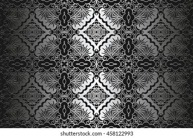 damask ornament platinum texture Elegant abstract background for design.