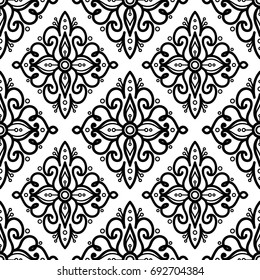 Damask ornament ,  seamless pattern for textiles, wallpapers and other. Vector image.