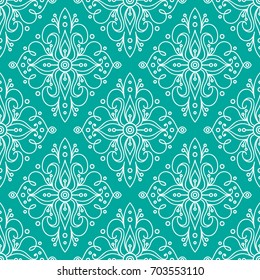 Damask ornament ,  seamless pattern for textiles, wallpapers and other. Vector image.