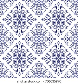 Damask ornament ,  seamless pattern for textiles, wallpapers and other. Vector image.