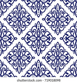 Damask ornament ,  seamless pattern for textiles, wallpapers and other. Vector image.