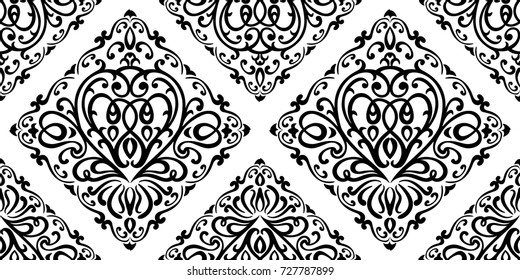 Damask ornament ,  seamless pattern for textiles, wallpapers and other. Vector image.