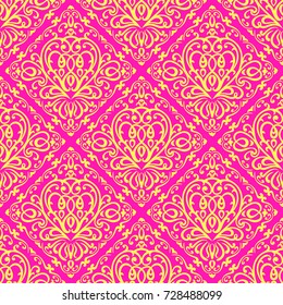 Damask ornament ,  seamless pattern for textiles, wallpapers and other. Vector image.