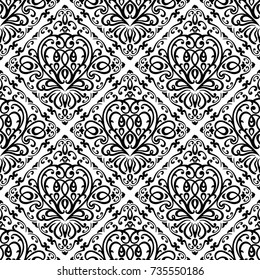 Damask ornament ,  seamless pattern for textiles, wallpapers and other. Vector image.