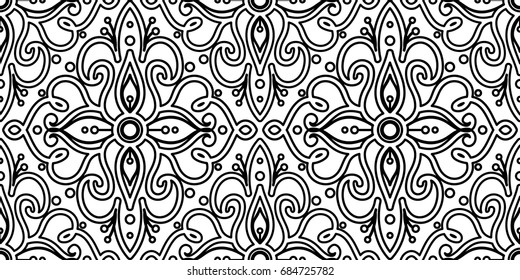 Damask ornament ,  seamless pattern, vector image.