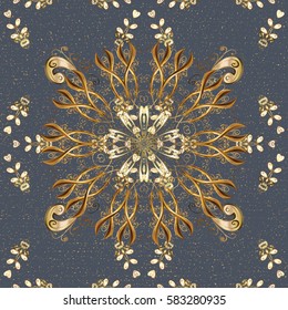 Damask ornament. Traditional vector and golden pattern. Classic oriental background.