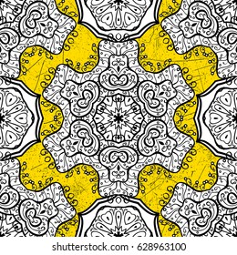 Damask ornament. Traditional vector and white pattern. Classic oriental background.