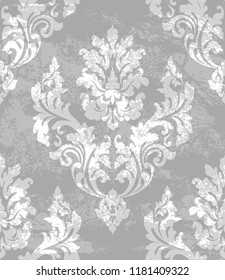Damask ornament Vector background. Stylish royal decor. trendy gray color textures