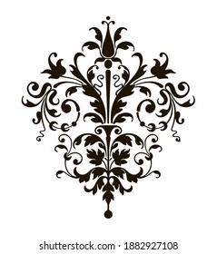 Damask ornament. Vector decorative element for Victorian, Baroque and Arabic  design. Luxury, Royal old fashioned template.