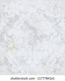 Damask ornament Vector set backgrounds. Stylish royal decor. trendy pastelate color textures