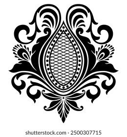 Elementos ornamentales de damasco Elemento abstracto floral elegante para el diseño. Perfecto para invitaciones, tarjetas, etc