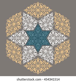 Damask ornament.Traditional vector pattern. Classic eastern background.