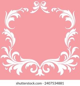 Damask ornate decorative frame graphic