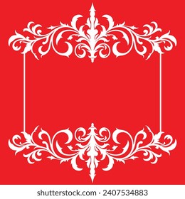 Damask ornate decorative frame graphic