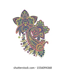 Damask Paisley Floral isolated vector ornament