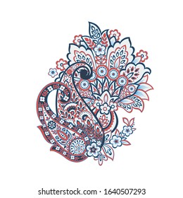 Damask Paisley Floral isolated vector ornament