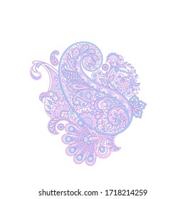 Damask Paisley Floral isolated vector ornament