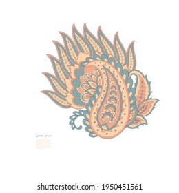 Damask Paisley Floral isolated vector ornament