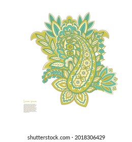 Damask Paisley Floral isolated vector ornament