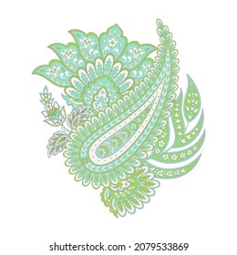 Ornamento vectorial aislado Damask Paisley Floral