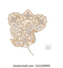 Damask Paisley Floral isolated vector ornament