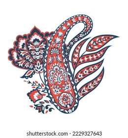Damask Paisley Floral isolated vector ornament