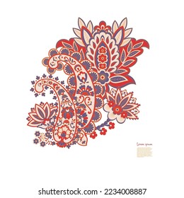 Damask Paisley Floral isolated vector ornament