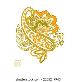 Ornamento vectorial aislado Damask Paisley Floral