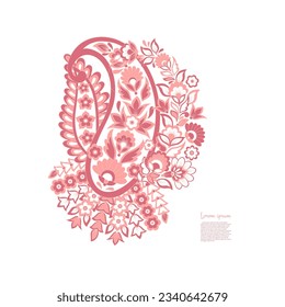 Ornamento vectorial aislado Damask Paisley Floral