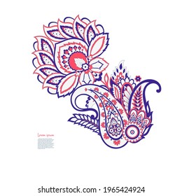 Damask Paisley Floral oriental vector Isolated Pattern