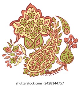 Damask Paisley Floral oriental vector Isolated Pattern