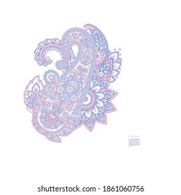 Damask paisley isolated vector floral ornament