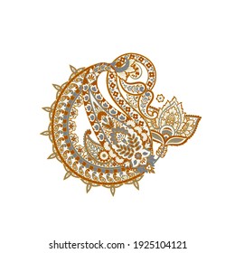Ornamento floral vectorial aislado de Damask Paley