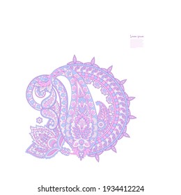 Damask paisley isolated vector floral ornament