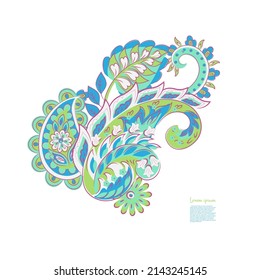 Ornamento floral vectorial aislado de Damask Paley