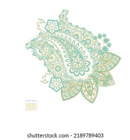 Damask paisley isolated vector floral ornament