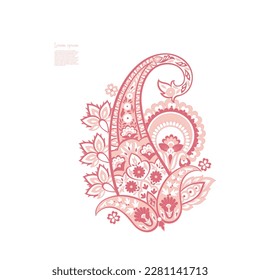 Damask paisley isolated vector floral ornament