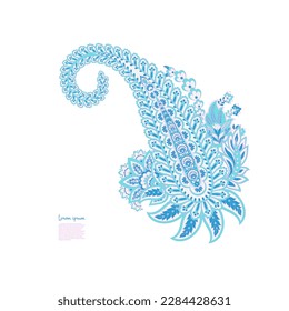 Damask paisley isolated vector floral ornament
