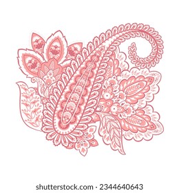 Ornamento floral vectorial aislado de Damask Paley