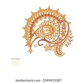 Damask paisley isolated vector floral ornament