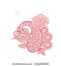 Ornamento floral vectorial aislado de Damask Paley
