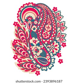 Ornamento floral vectorial aislado de Damask Paley