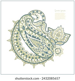 Damask paisley isolated vector floral ornament