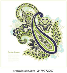Adorno floral de Vector aislado Damask paisley