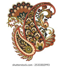 Damask Paisley einzelne Vektorblumen Ornament