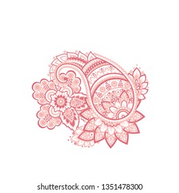 Damask Paisley isolated vector ornament