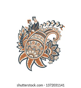 Damask Paisley isolated vector ornament
