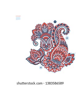 Damask Paisley isolated vector ornament