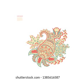 Damask Paisley isolated vector ornament