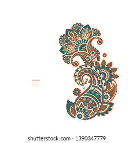 Damask Paisley isolated vector ornament